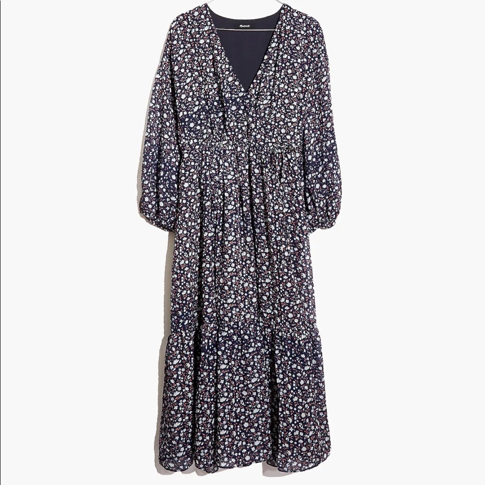 Madewell Tie-Waist Midi Dress in Harvest Vine